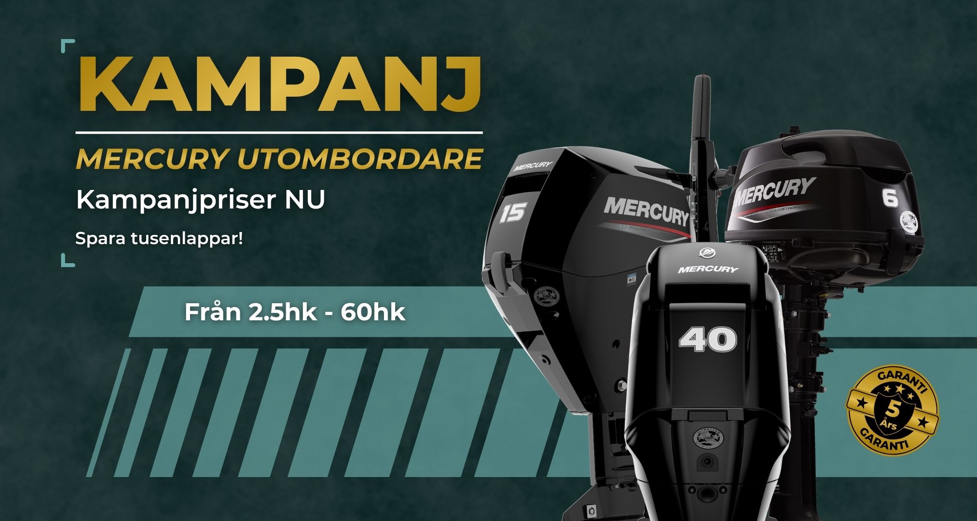 Greatwhite aluminiumrib DLX640 med Mercury 150HK